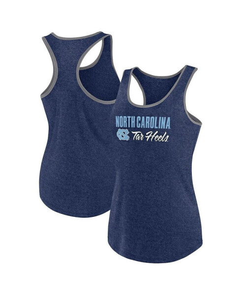 Women's Heather Navy North Carolina Tar Heels Fuel Racerback Tank Top