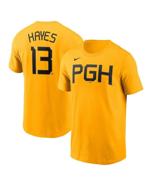 Men's Ke'Bryan Hayes Gold Pittsburgh Pirates 2023 City Connect Name and Number T-shirt