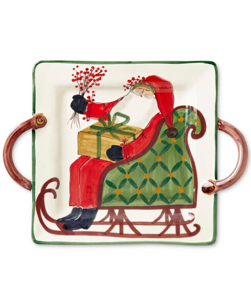 Old St. Nick Square Handled Platter