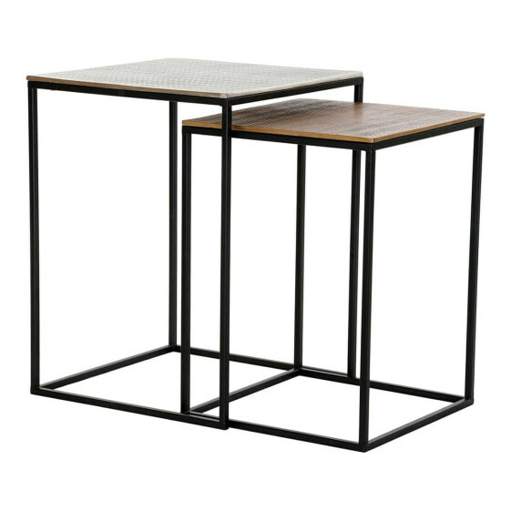 Журнальный столик DKD Home Decor Алюминиевый Черно-Серебристые (2 шт)