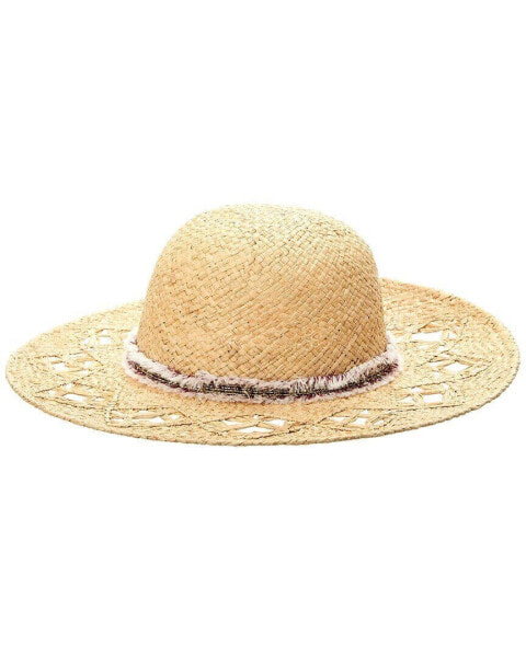 Солнечная шляпа из рафии Surell Accessories для женщин коричневого цвета