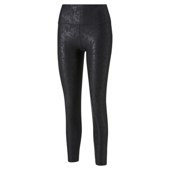 Puma Safari Glam Animal Print High Waisted 78 Athletic Leggings Womens Black Ath