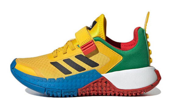 儿童 LEGO/乐高 x adidas Sport Dna 舒适潮流 耐磨防滑 低帮 运动休闲鞋 黄绿蓝