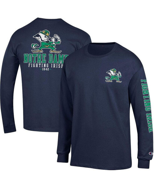 Men's Navy Notre Dame Fighting Irish Team Stack 3-Hit Long Sleeve T-shirt