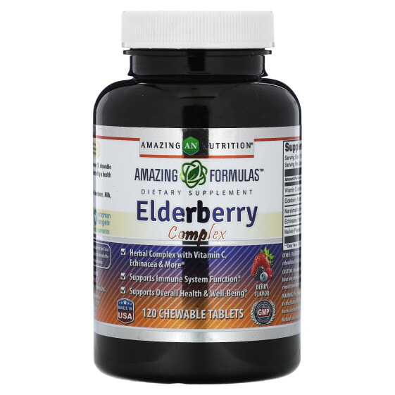 Elderberry Complex, Berry, 120 Chewable Tablets