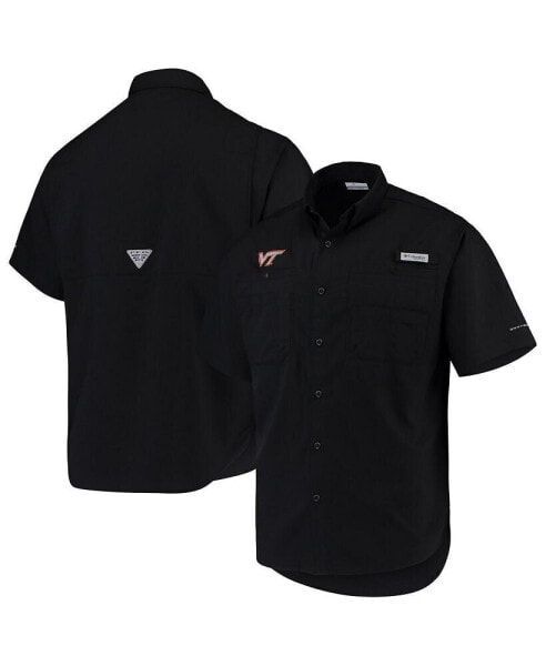 Рубашка мужская Columbia Virginia Tech Hokies PFG Tamiami Omni-Shade черного цвета