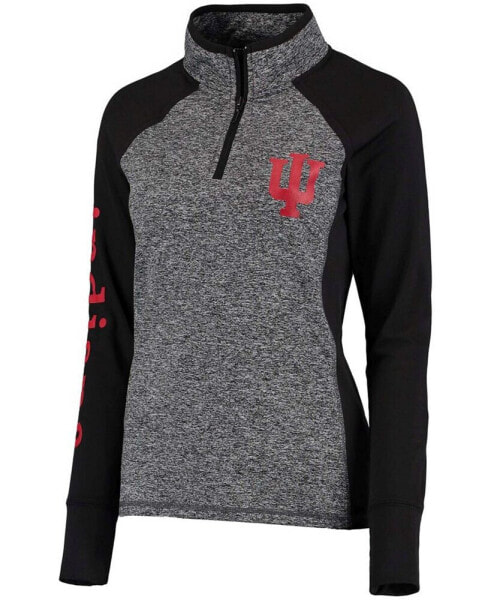 Свитшот Camp David женский серый, черный Indiana Hoosiers Finest Quarter-Zip Pullover Jacket.