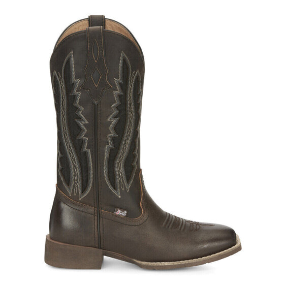 Justin Boots Jaycie Embroidery 11" Square Toe Cowboy Womens Brown Casual Boots