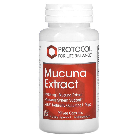 БАД аюрведический Protocol For Life Balance Экстракт Мукуны, 400 мг, 90 капсул