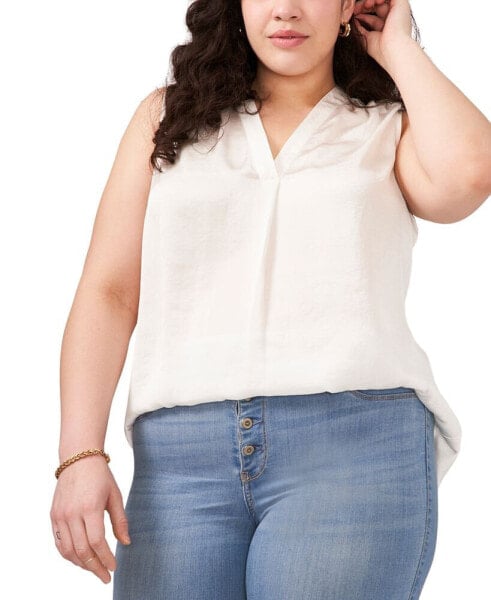 Plus Size V-Neck Sleeveless Blouse