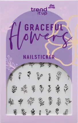 Nagelsticker Set graceful flowers, 35 St