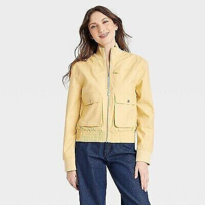 Women's Cargo Bomber Jacket - Universal Thread Yellow XS