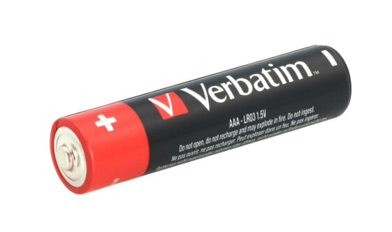 Одноразовые батарейки Verbatim AAA Alkaline 1.5V 10 штук черные красные