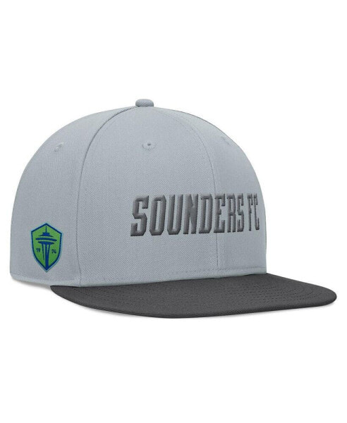 Men's Gray/Black Seattle Sounders FC Smoke Snapback Hat