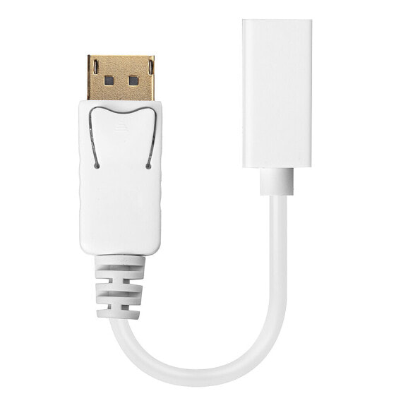 Lindy DisplayPort Male to Mini DisplayPort Female Adapter Cable, 0.15 m, DisplayPort, Mini DisplayPort, Male, Female, White