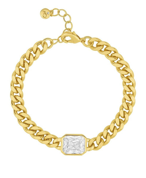 Cubic Zirconia Emerald Cut Chain Bracelet