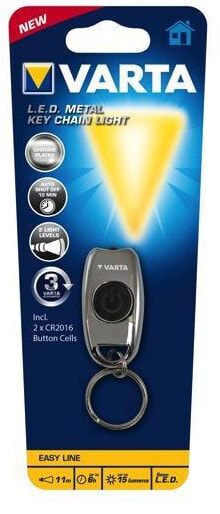 Varta L.E.D. METAL KEY CHAIN LIGHT - Keychain flashlight - Chrome - LED - 15 lm - 11 m - CR2016