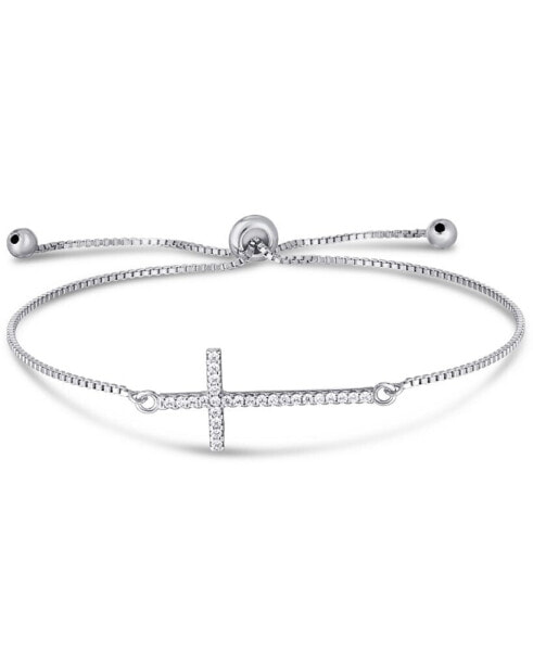 Браслет Macy's Cubic Zirconia Cross Slider SilverPlate