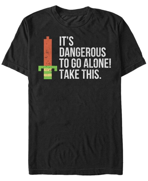 Nintendo Men's Legend of Zelda It's Dangerous Take This Pixelated Sword Short Sleeve T-Shirt