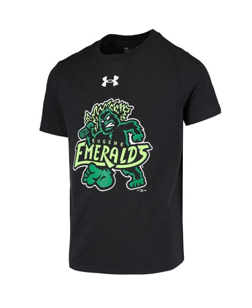 Big Boys and Girls Black Eugene Emeralds Team Logo T-shirt