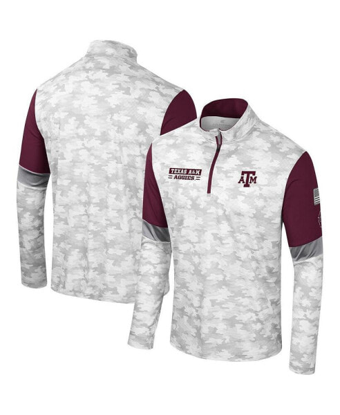 Men's Camo Texas A&M Aggies OHT Military-Inspired Appreciation Tomahawk Quarter-Zip Sweatshirt