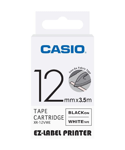 Casio XR-12VWE - Black on white - 1.2 cm - 3.5 m