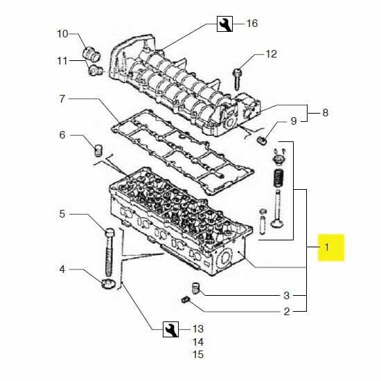 VETUS VF5.220E VF5.250E Cylinder Head Assembly