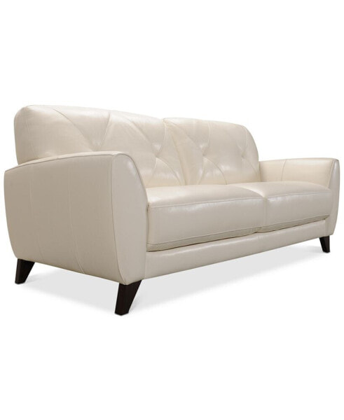 Myia 82" Tufted Back Leather Sofa, Created for Macy's