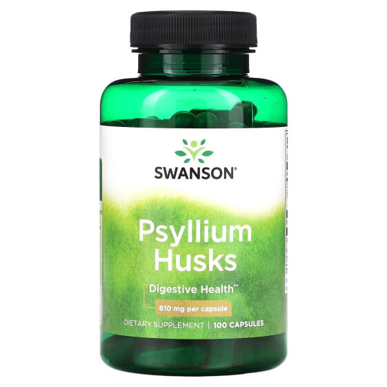 Psyllium Husks, 610 mg, 100 Capsules