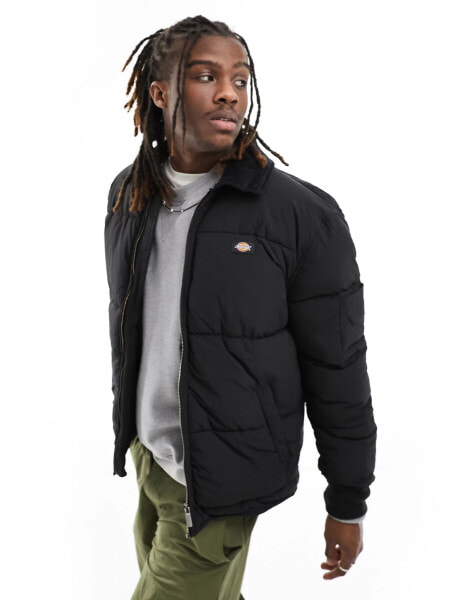 Dickies overbrook eisenhower puffer jacket in black