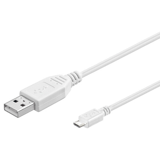 Wentronic USB 2.0 Hi-Speed cable - white - 5 m - 5 m - USB A - Micro-USB B - USB 2.0 - 480 Mbit/s - White