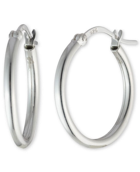 Small Polished Hoop Earrings in Sterling Silver, 1"