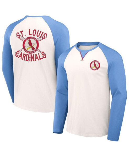 Men's Darius Rucker Collection by White, Light Blue St. Louis Cardinals Team Color Raglan T-shirt