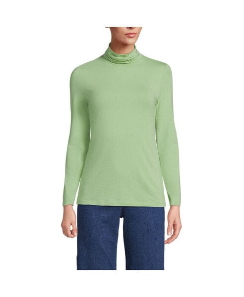 Women's Tall Lightweight Jersey Skimming Long Sleeve Turtleneck