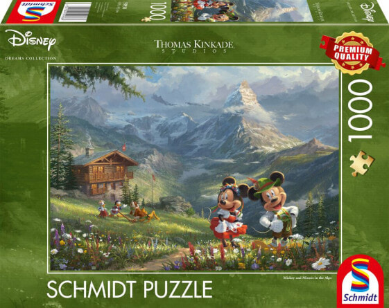 Schmidt Spiele Thomas Kinkade Studios: Disney Dreams Collections - Mickey & Minnie in den Alpen, 1000 pc(s), Cartoons, 12 yr(s)