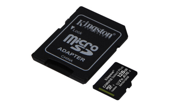 Kingston Canvas Select Plus - 128 GB - MicroSDXC - Class 10 - UHS-I - 100 MB/s - 85 MB/s - Карта памяти