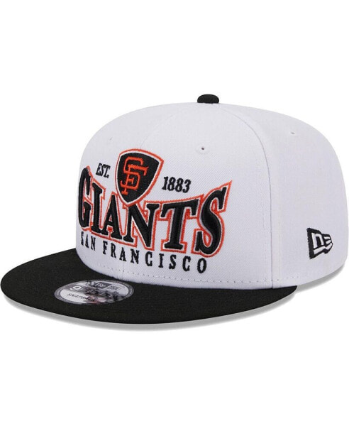 Men's White and Black San Francisco Giants Crest 9FIFTY Snapback Hat