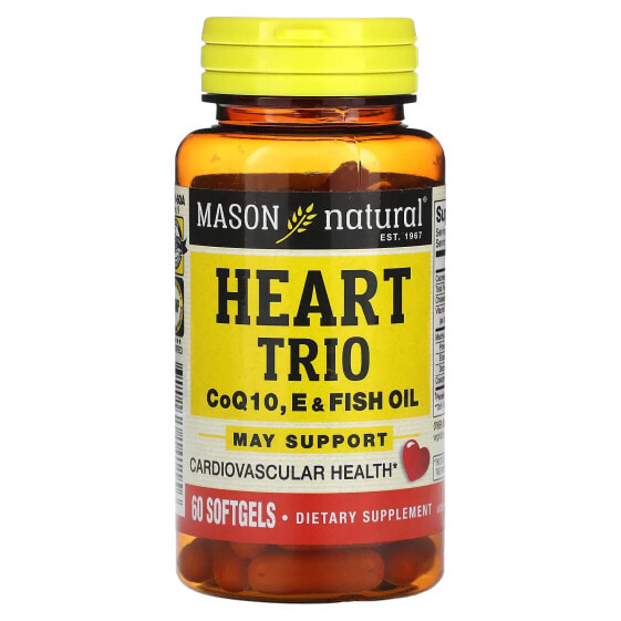 Витамин CoQ10, E и Рыбий жир Mason Natural Heart Trio, 60 капсул
