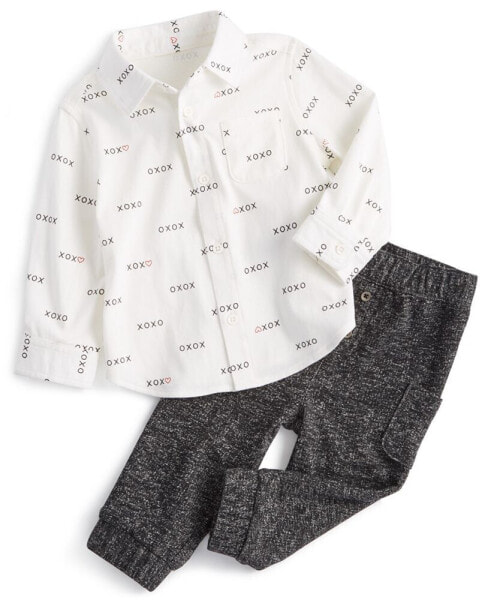 Baby Boys XO Collared Shirt and Pants, 2 Piece Set, Created for Macy's