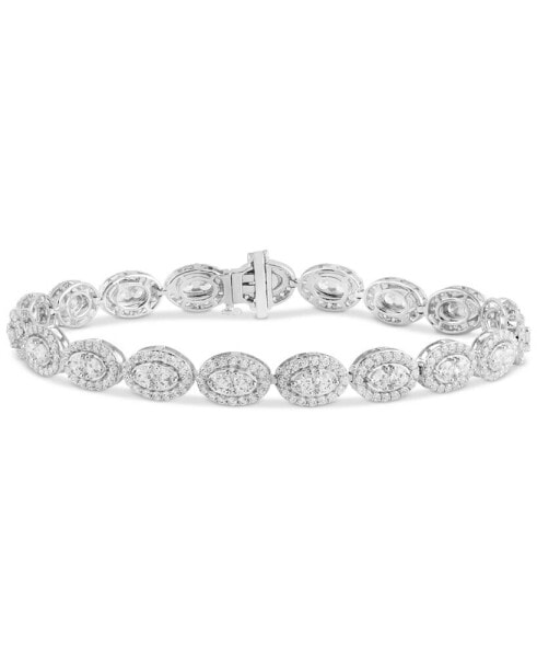 Diamond Halo Tennis Bracelet (6 ct. t.w.) in 10k White Gold