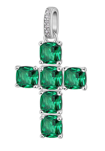 Silver pendant with zircons Fancy Life Green FLG11