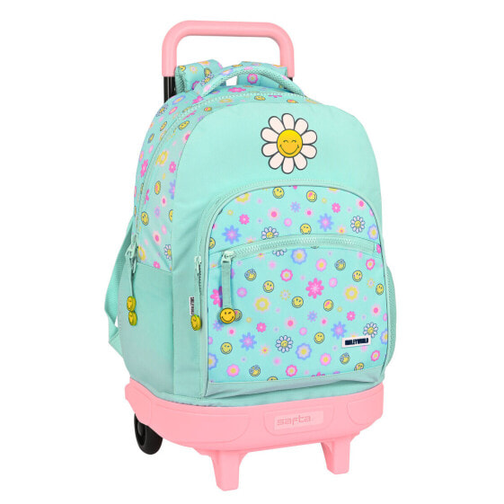 Школьный рюкзак с колесиками Smiley Summer fun бирюзовый 33 X 45 X 22 cm