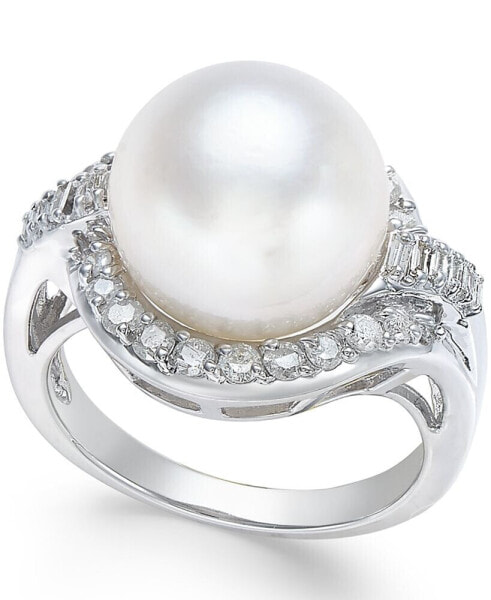 Кольцо Macy's Cultured Sea Pearl and Diamond