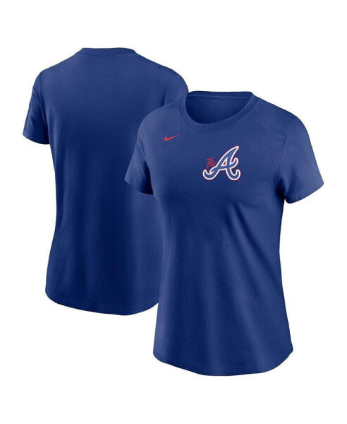 Women's Royal Atlanta Braves City Connect Wordmark T-Shirt