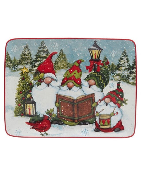 Christmas Gnomes 16" Rectangular Platter