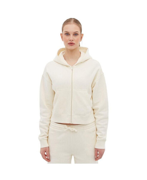 Women's Whitley Eco-Fleece Cropped Zip Hoodie - BLEH10502