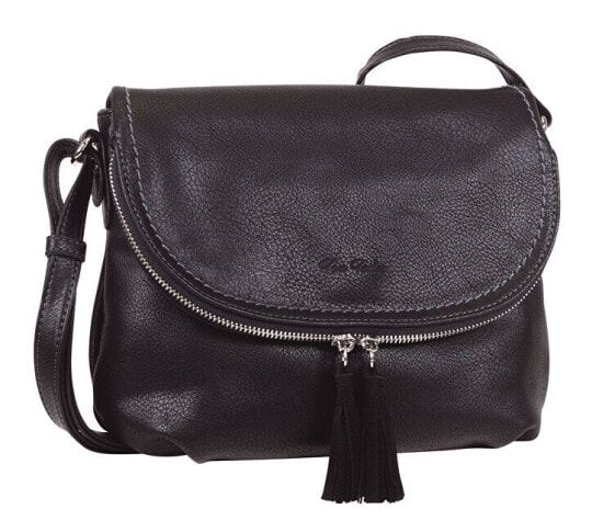 Женская сумка кросс-боди черная кожаная Tom Tailor