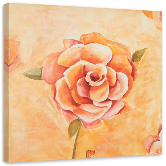 Живопись Feeby Rose Orange Blumen auf Leinwand 240 g/m2