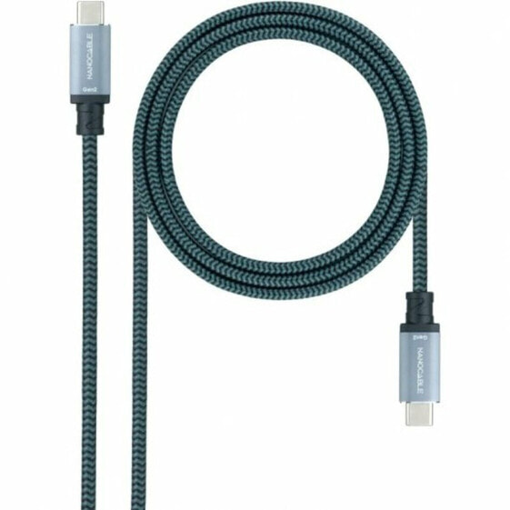 Cable USB C NANOCABLE 10.01.4101-L150-COMB Green 1,5 m Black/Grey