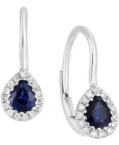 Серьги Macy's Sapphire & Diamond Tear Halo